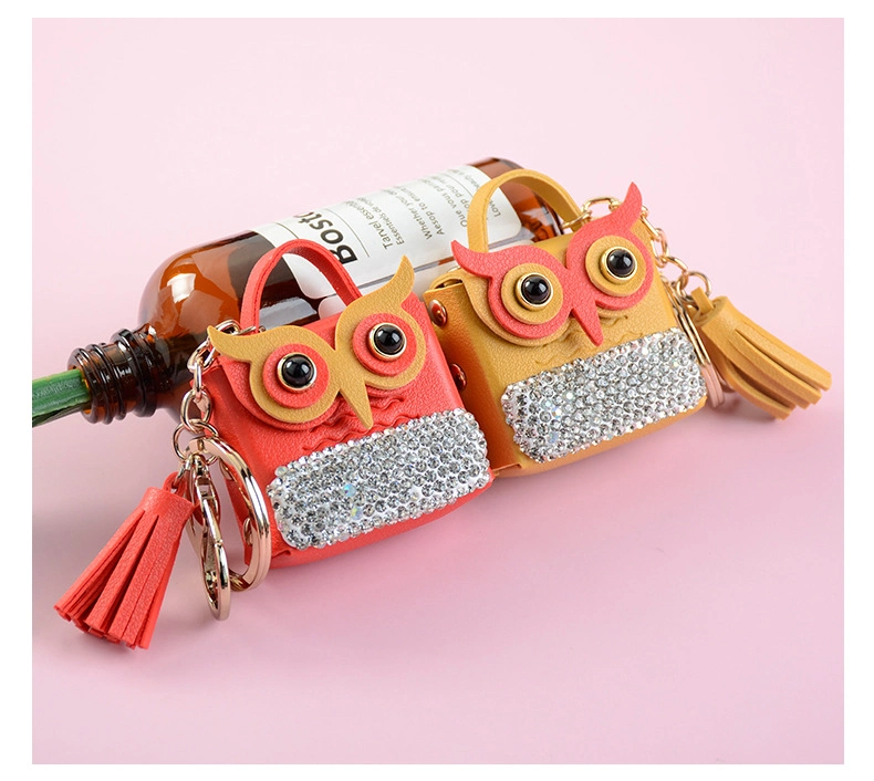 FT093 Purse Airpod Case PU Rhinestone Bulk Women Wholesale Fashion Girl Car Charm Leather Luxury Cute Bag Accessory Owl Keychain