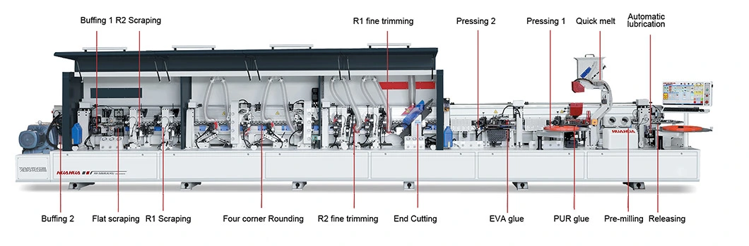 Narrow Double Trimming Woodworking Edge Banding Machine Pre-Milling Edge Bander